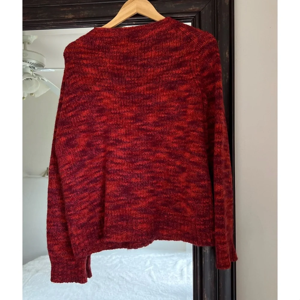 Eileen Fisher Red Wool Silk Sweater Medium - Picture 3 of 6